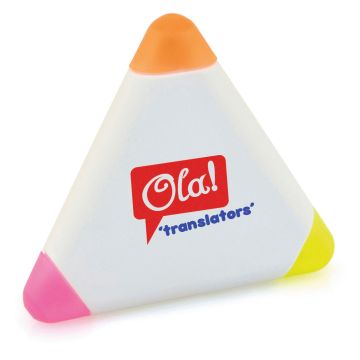 Small Triangle Mini Triangle Highlighter With 3 Pens.