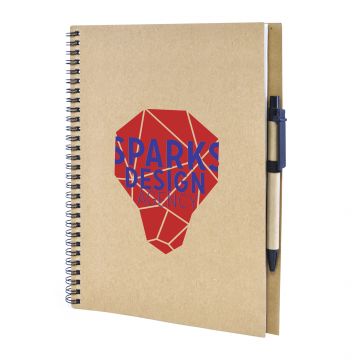 A4 Sized Recycled Notepad With Pen. 70Gsm Paper